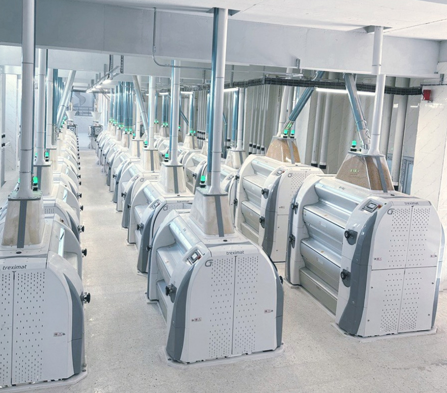  Weizenverarbeitungskapazität von 500 Tonnen/Tag. Mühlensystem in Mühlensystemen auf einem mehrstöckigen Gebäude im Irak.